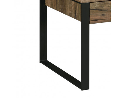 ACME - Aflo End Table in Weathered Oak/Black