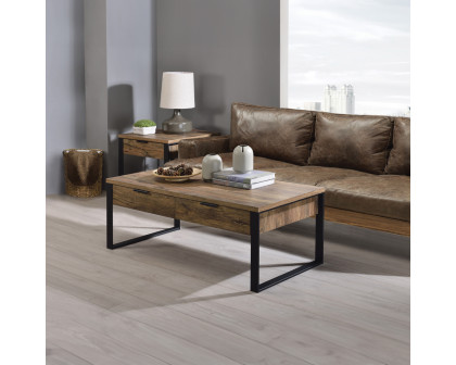 ACME - Aflo End Table in Weathered Oak/Black