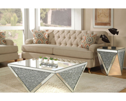 ACME - Noralie Coffee Table in Mirrored/Faux Diamonds (82770)