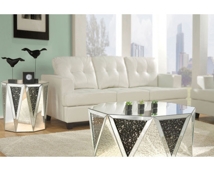 ACME - Nysa Coffee Table in Mirrored/Faux Crystals (82775)