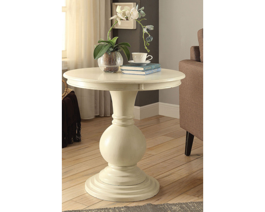 ACME Alyx Accent Table - Antique White