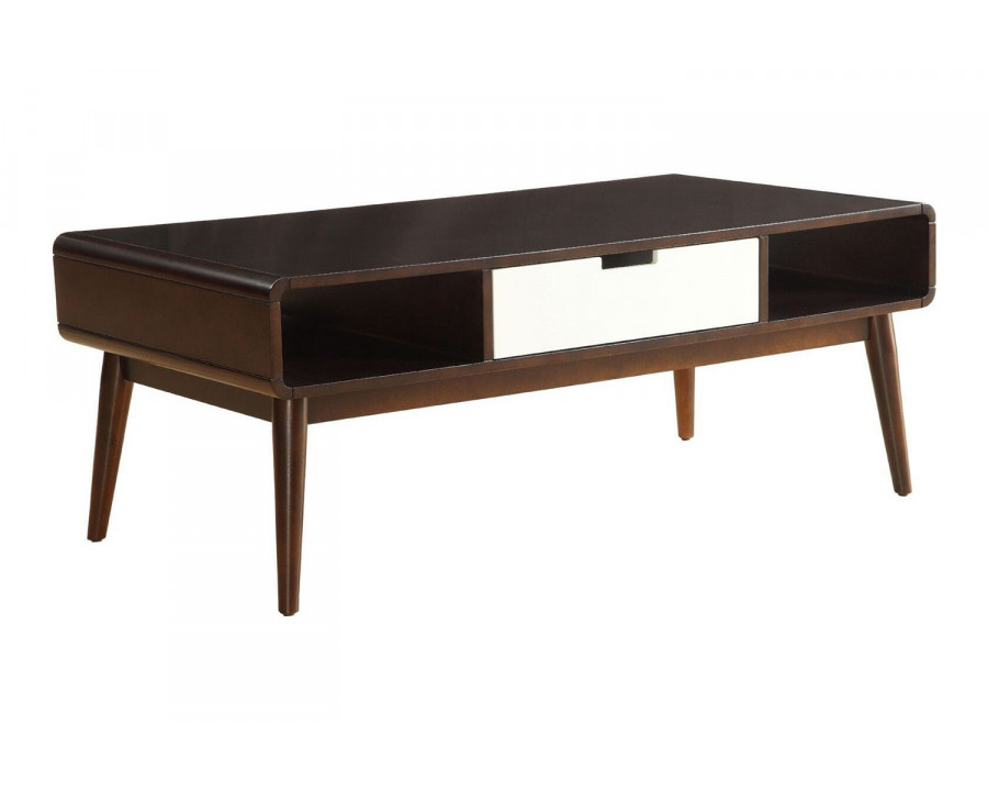 ACME - Christa Coffee Table in White/Espresso