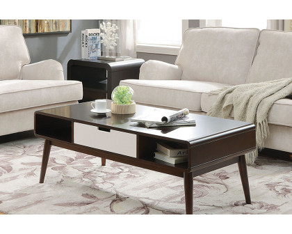 ACME - Christa Coffee Table in White/Espresso