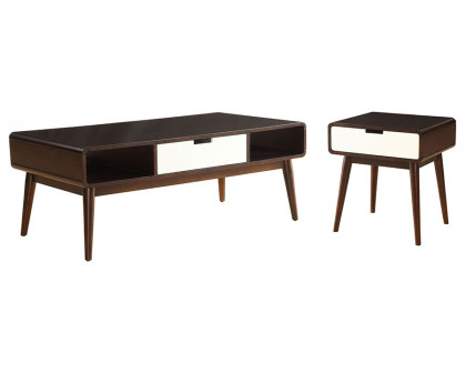 ACME - Christa Coffee Table in White/Espresso