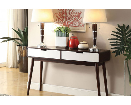 ACME - Christa Sofa Table in White/Espresso