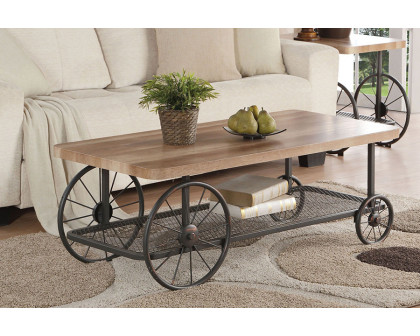 ACME - Francie Coffee Table in Oak/Antique Gray