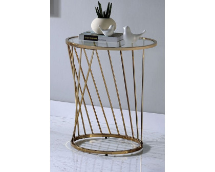 ACME - Bluelipe End Table in Champagne