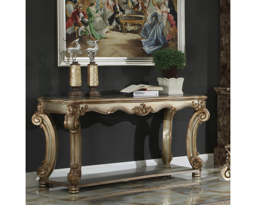 ACME - Vendome Sofa Table in Gold Patina (83002B)