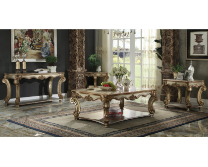 ACME - Vendome Sofa Table in Gold Patina (83002B)