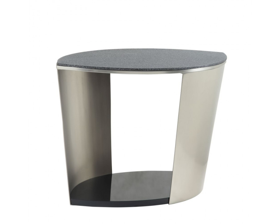 ACME - Thyge End Table in Satin Plated/Glass Stone