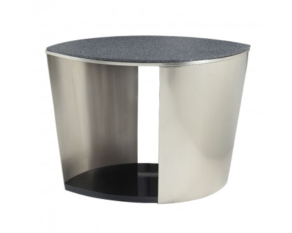 ACME - Thyge End Table in Satin Plated/Glass Stone