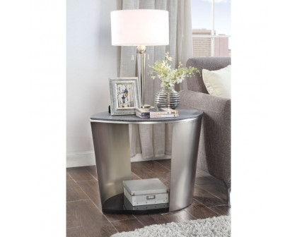 ACME - Thyge End Table in Satin Plated/Glass Stone