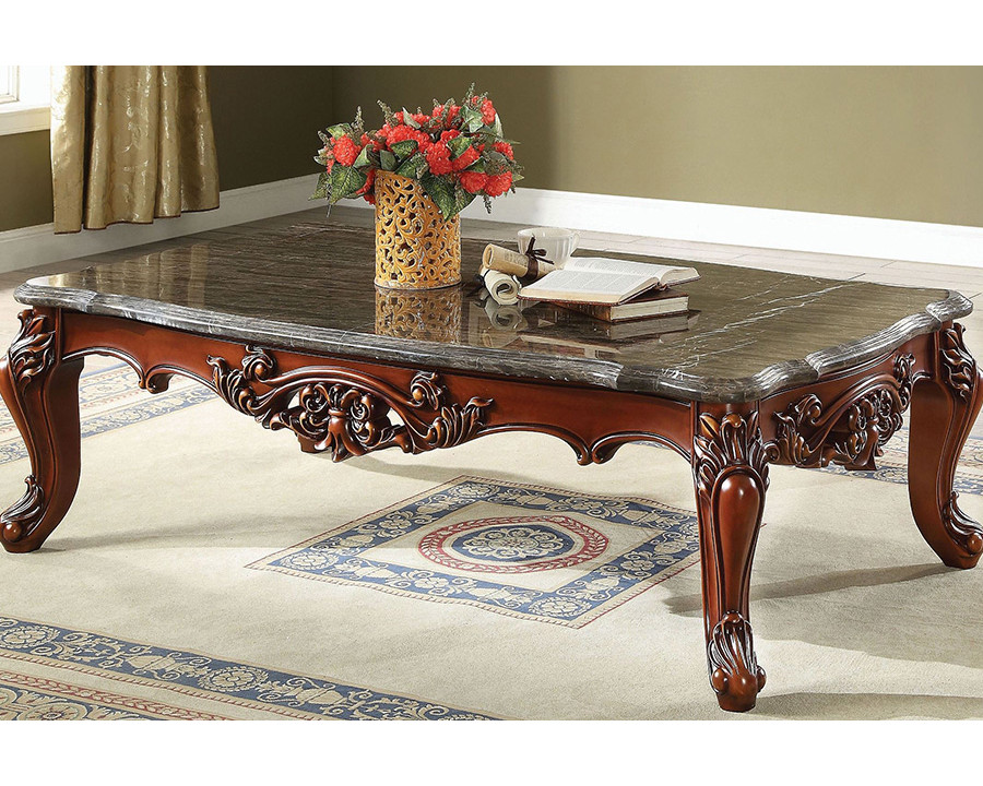 ACME - Eustoma Coffee Table in Marble Top/Walnut