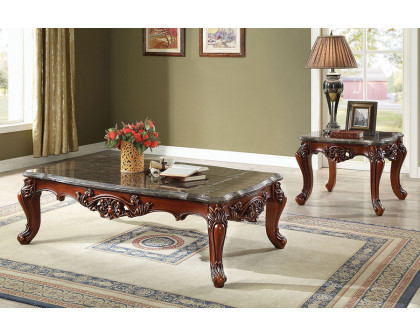 ACME - Eustoma Coffee Table in Marble Top/Walnut