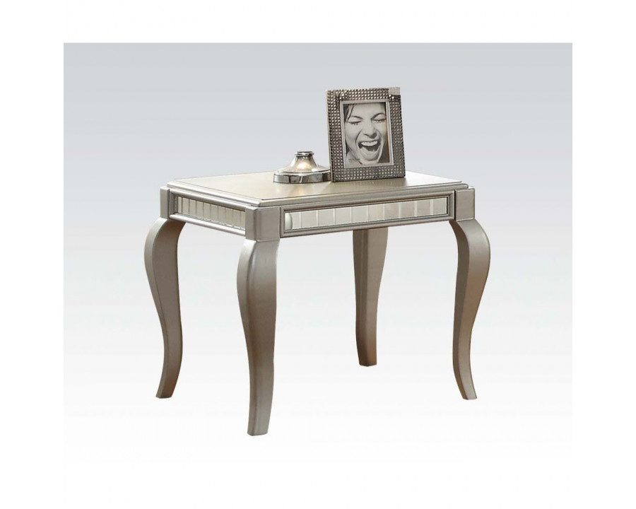 ACME - Francesca End Table in Champagne