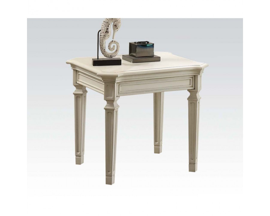 ACME - Florissa End Table in Antique White