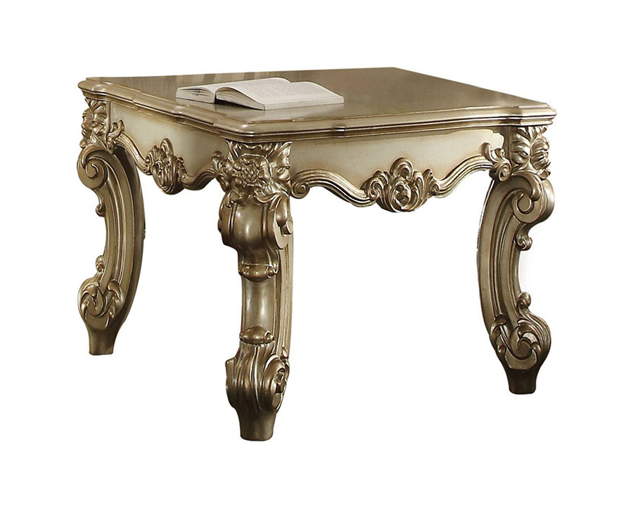 ACME Vendome II End Table - Gold Patina and Bone