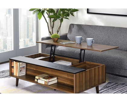 ACME - Avala Coffee Table with Lift Top in Walnut/Black