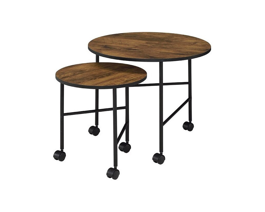 ACME - Oblis Nesting Table Set in Vintage Oak