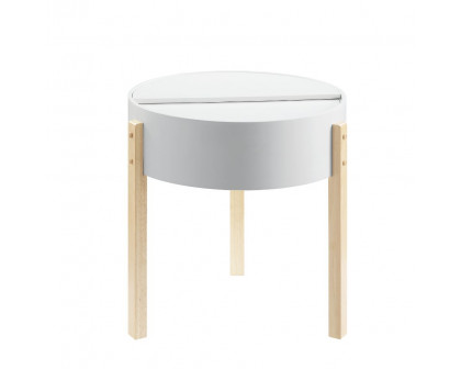 ACME - Bodfish End Table in White/Natural