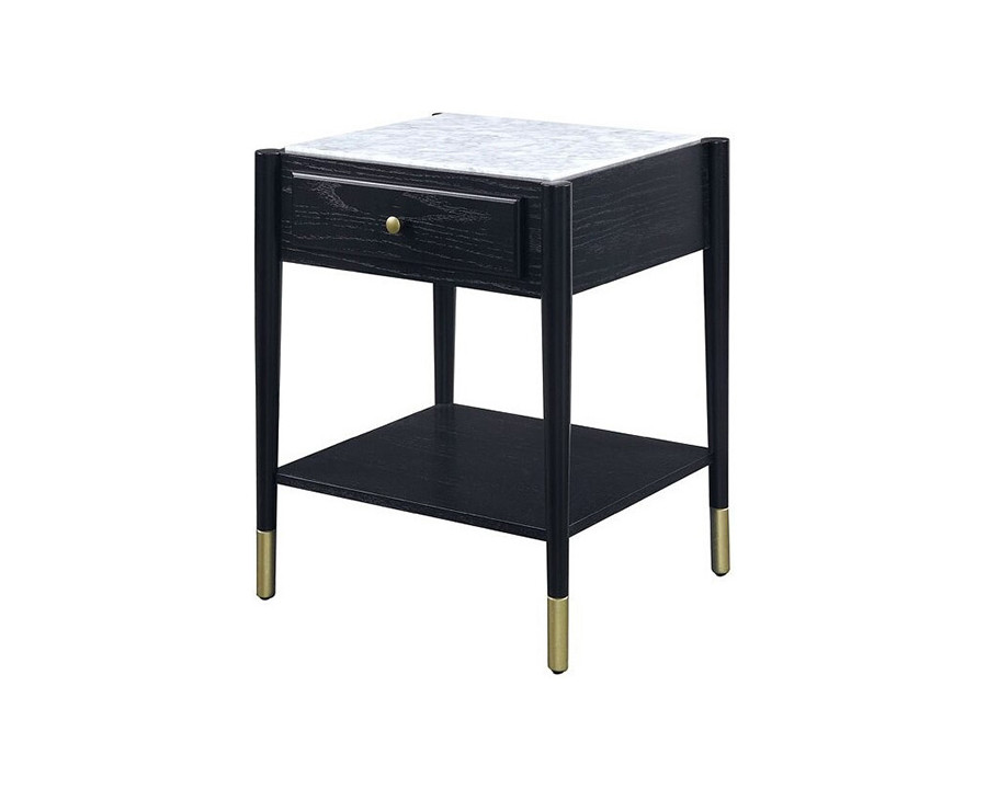 ACME - Atalia End Table in Marble Top/Black