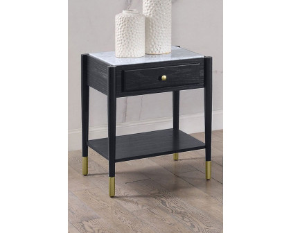 ACME - Atalia End Table in Marble Top/Black