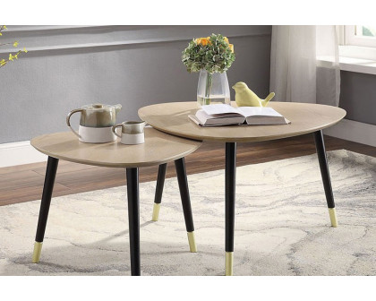 ACME Allison Nesting Table Set - Natural/Black