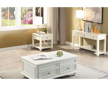 ACME - Natesa End Table in White Washed