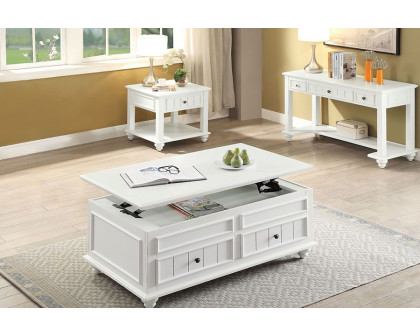 ACME - Natesa End Table in White Washed