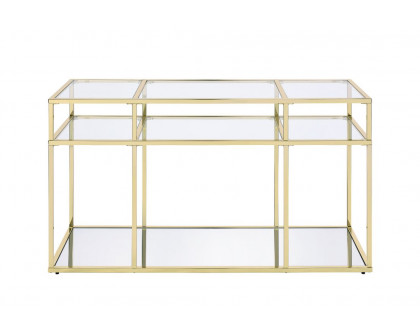 ACME - Uchenna Sofa Table in Clear Glass/Gold