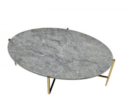 ACME - Tainte Coffee Table in Faux Marble Top/Champagne