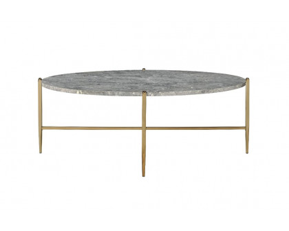 ACME - Tainte Coffee Table in Faux Marble Top/Champagne