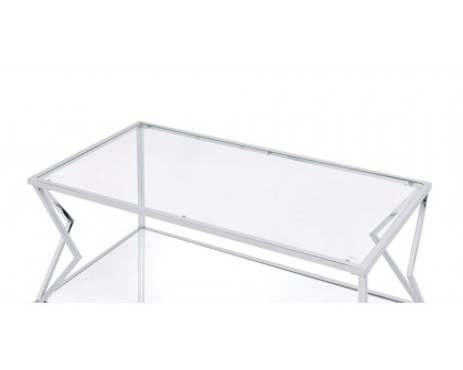 ACME - Virtue Coffee Table in Clear Glass/Chrome