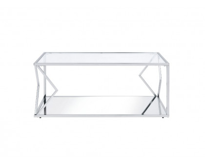 ACME - Virtue Coffee Table in Clear Glass/Chrome