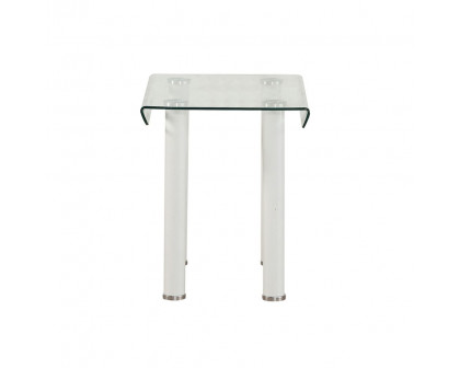 ACME - Gordie End Table in Clear Glass/White