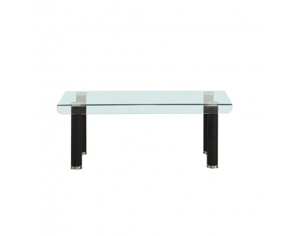 ACME Gordie Glass Top Rectangular Coffee Table - Black