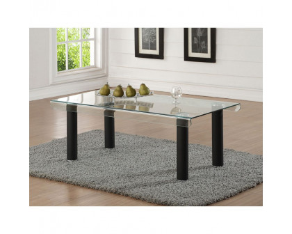 ACME Gordie Glass Top Rectangular Coffee Table - Black