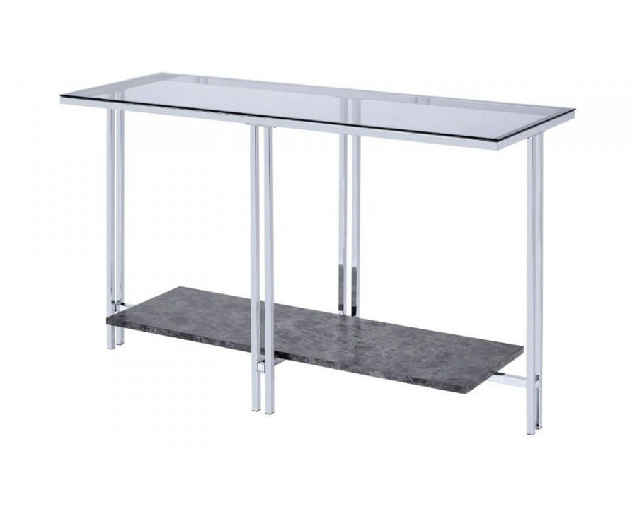 ACME - Liddell Sofa Table in Glass/Chrome