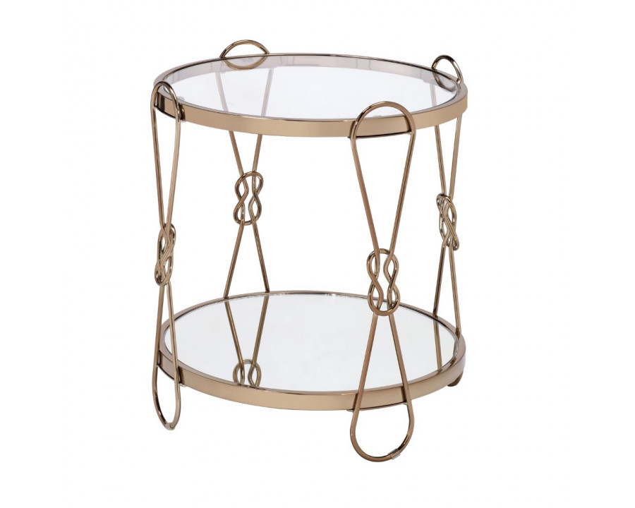 ACME - Zekera End Table in Mirrored/Champagne