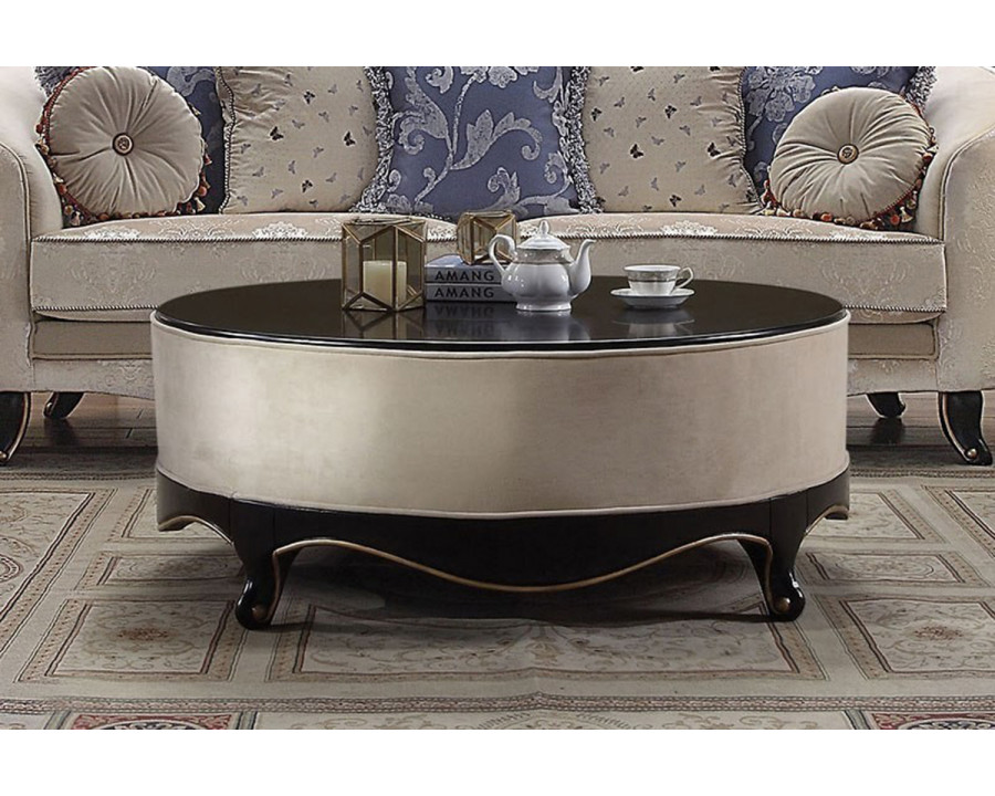 ACME - Sheridan Cocktail Table in Cream/Black