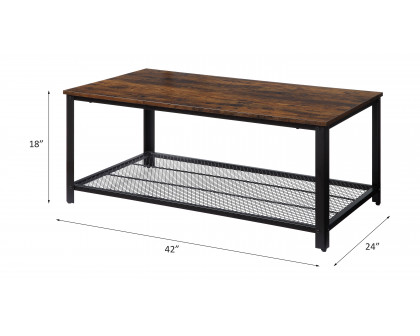 ACME Taurus Coffee Table - Rustic Oak/Black