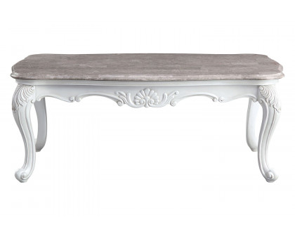 ACME - Ciddrenar Coffee Table in Marble Top/White