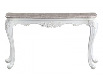 ACME - Ciddrenar Sofa Table in Marble Top/White