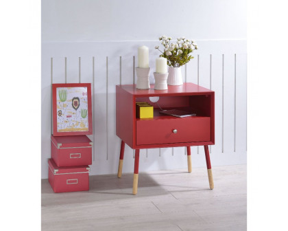 ACME Sonria II End Table - Red/Natural