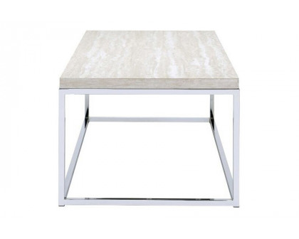 ACME - Snyder Coffee Table in Engineered Stone Top/Chrome