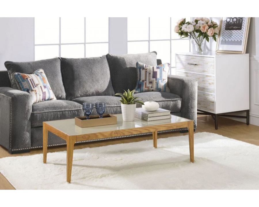 ACME - Gwynn Coffee Table in Frosted Glass/Natural