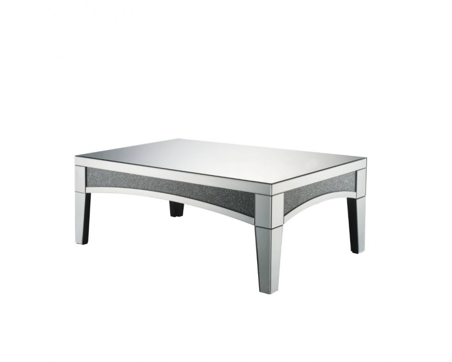 ACME - Noralie Coffee Table in Mirrored/Faux Diamonds (84675)