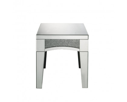 ACME - Noralie End Table in Mirrored/Faux Diamonds (84677)