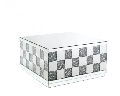 ACME - Noralie Coffee Table in Mirrored/Faux Diamonds (84690)