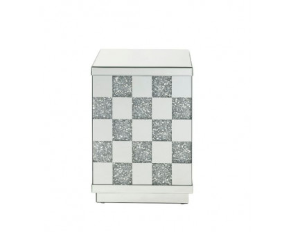 ACME - Noralie End Table in Mirrored/Faux Diamonds (84692)